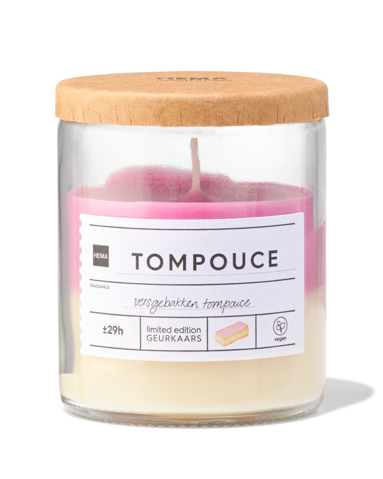geurkaars in glas tompouce van HEMA
