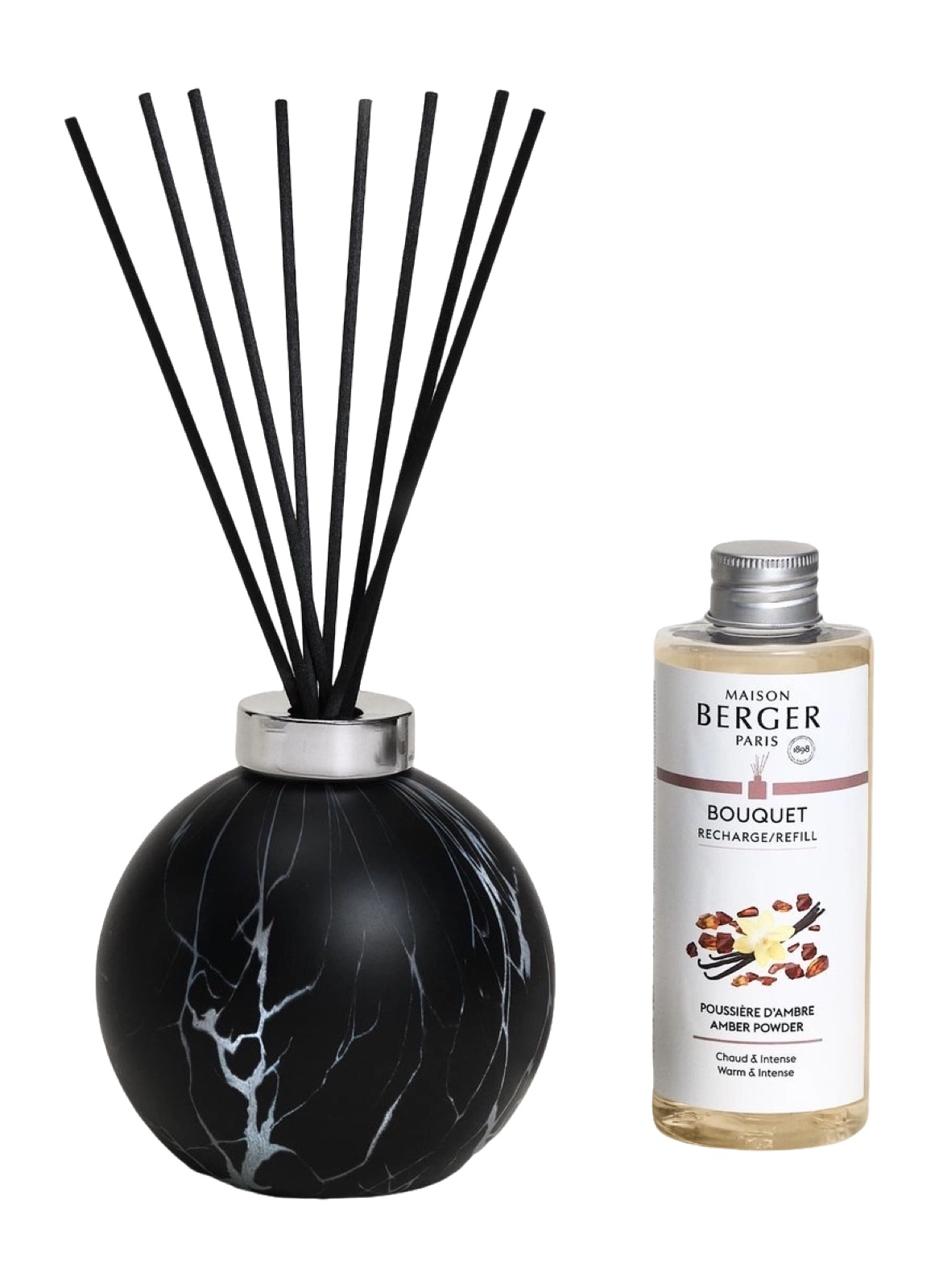 Maison Berger Marbrure Geurstokjes Noir 200ML Poussiere d'Ambre van fonQ