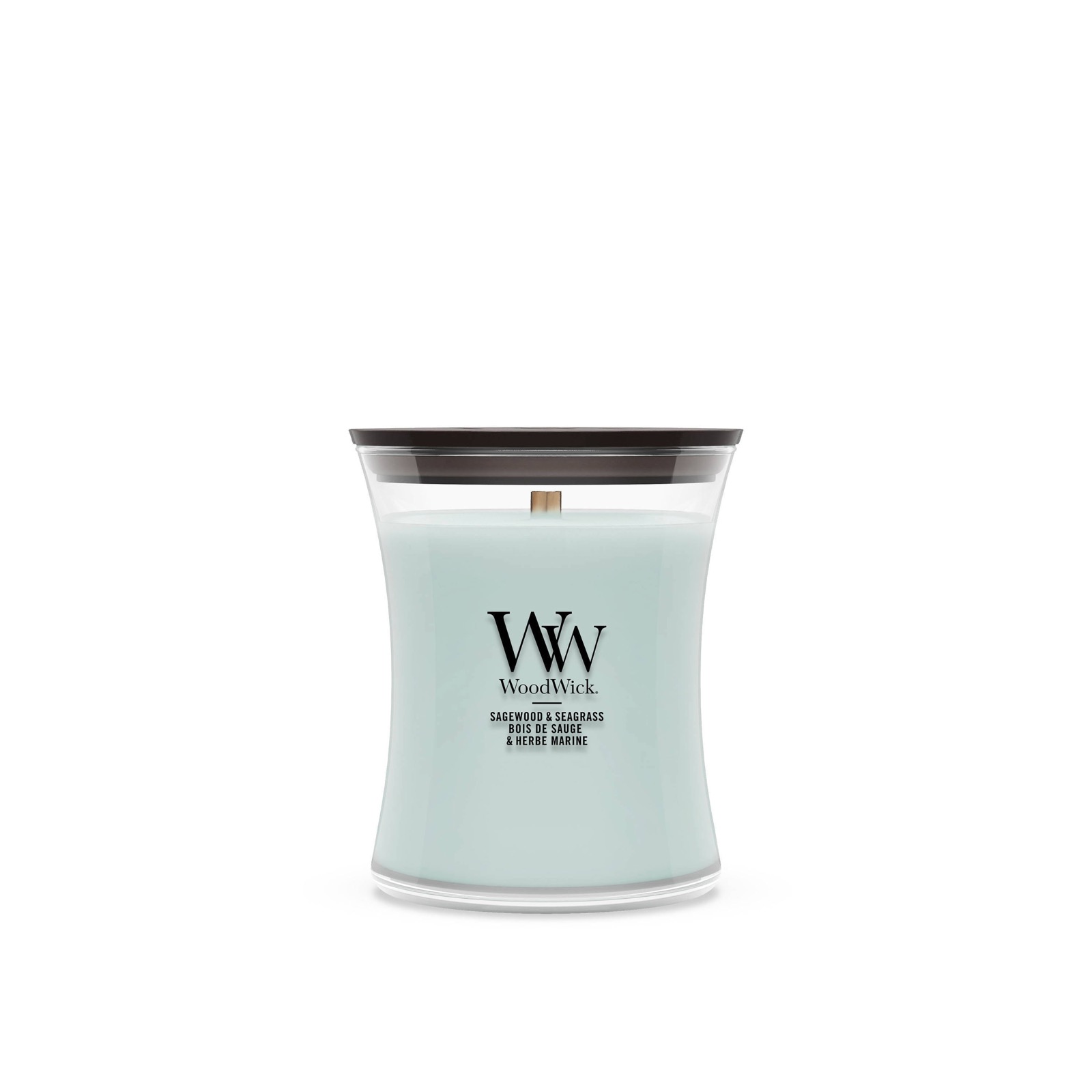 WoodWick geurkaars Sagewood & Seagrass - Medium van wehkamp