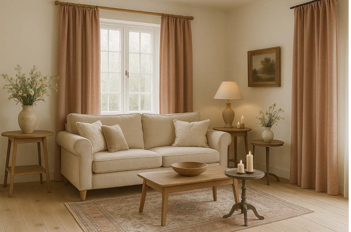 Roze gordijnen als sfeermaker