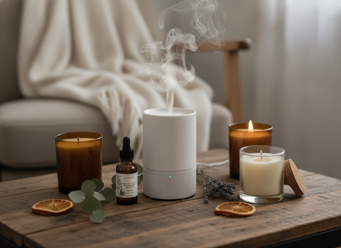 Etherische olie in een diffuser gebruiken voor een subtiele geur