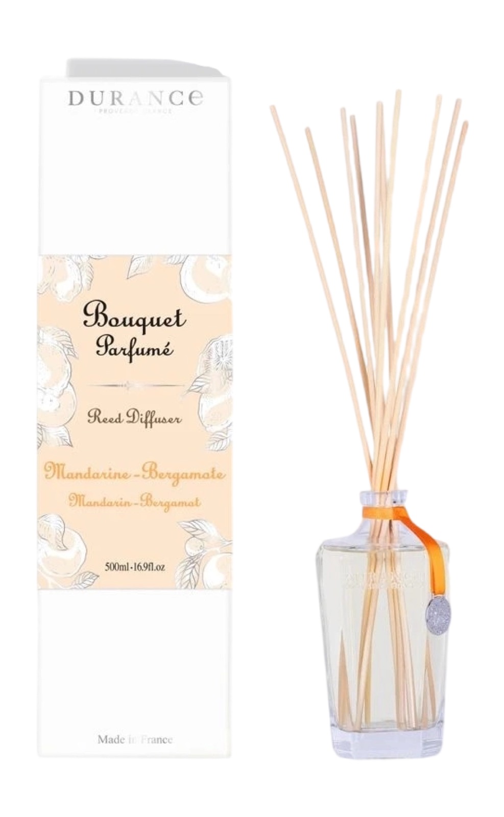 Durance Reed diffuser Geurstokjes 500 ml Mandarin - Bergamot van fonQ