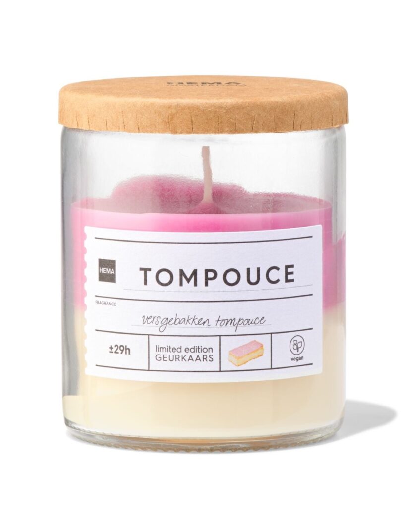 geurkaars in glas tompouce van HEMA