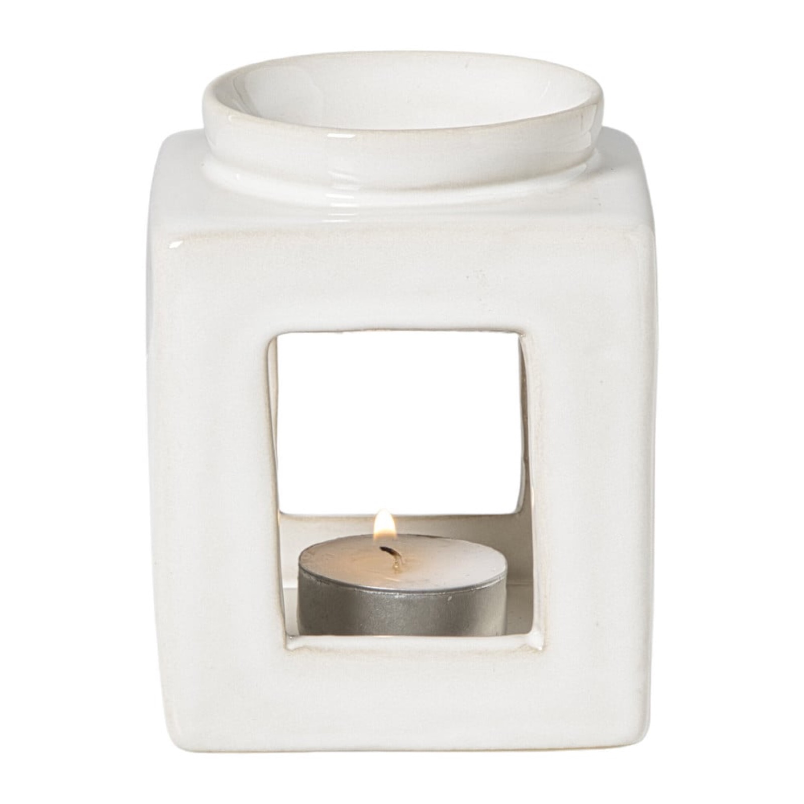 Oliebrander reactive glaze - beige - 11x9x9 cm van Xenos