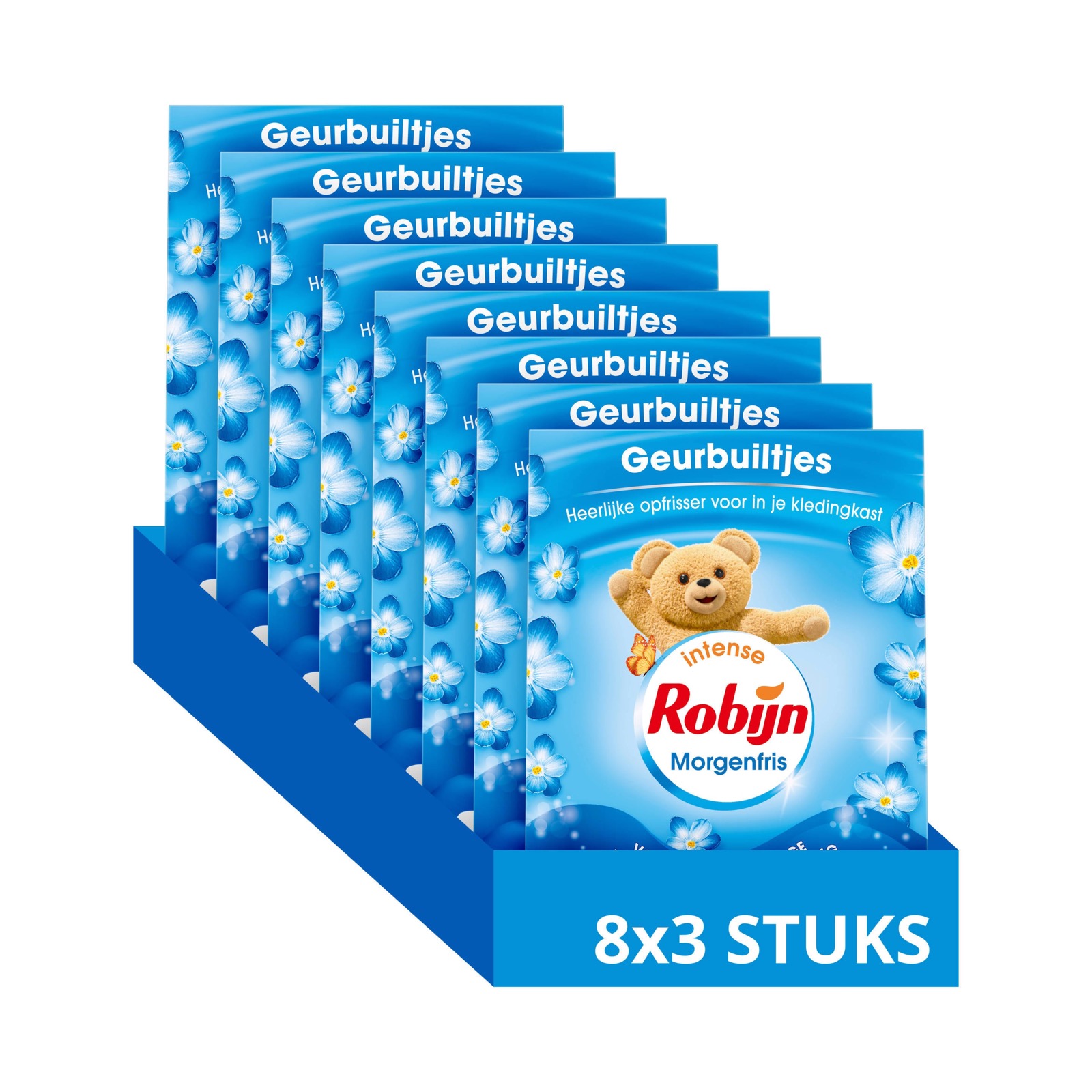 Robijn Intense Geurbuiltjes Morgenfris voor kledingkast - 8 x 3 stuks van wehkamp