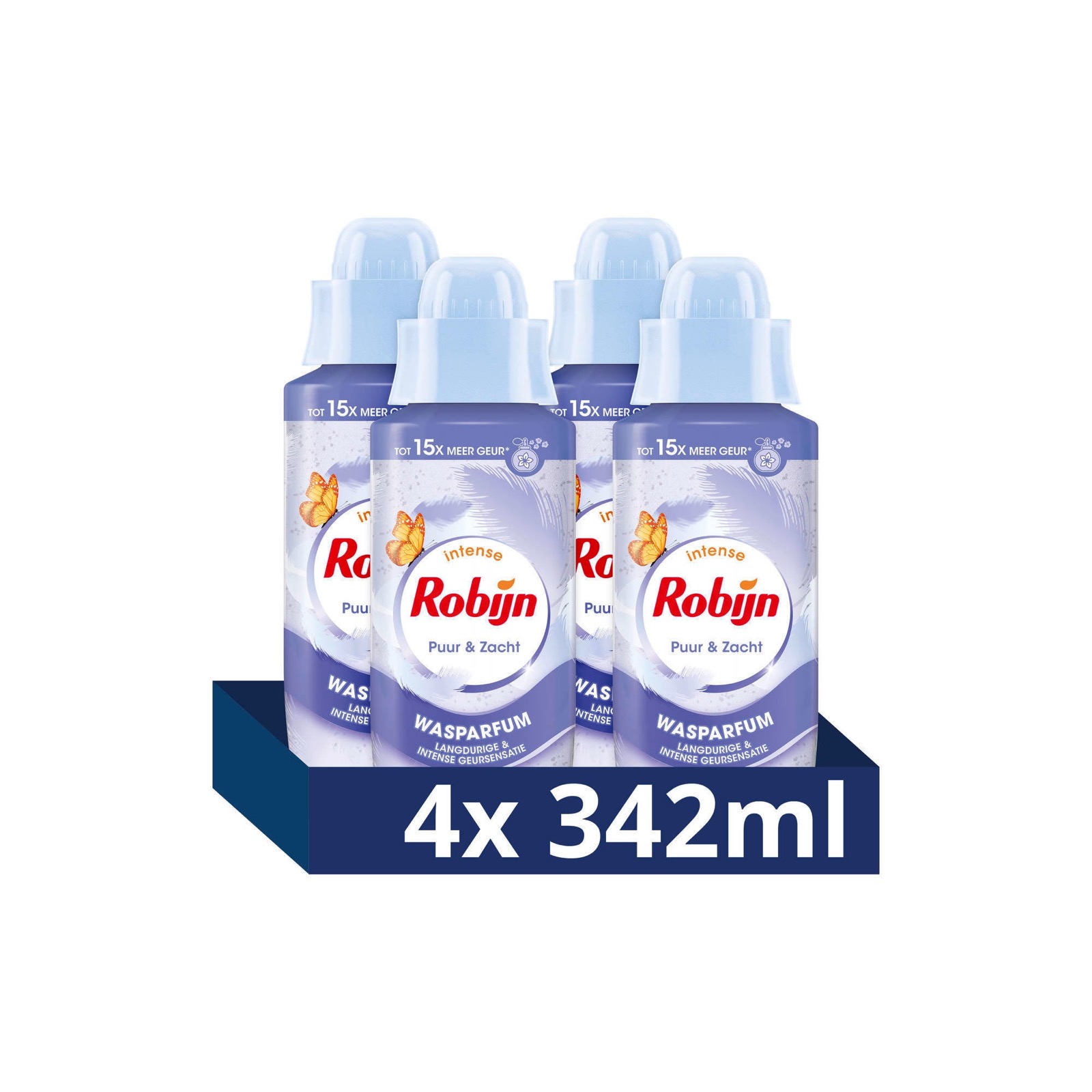 Robijn Intense Puur & Zacht wasparfum - 4 x 342 ml van wehkamp